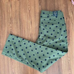 NWT Size 6 J. Crew Polka Dot High Rise Girlfriend Chino